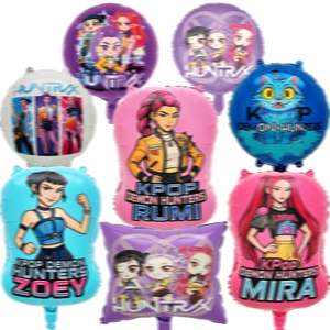 زينة حفلات أعياد الميلاد لفرقة ديمون هانترز الكورية، لافتة هونتريكس، بالونات رومي الفويل، خلفية، زينة الكيك، مستلزمات حفلات استقبال المولود - Product Image 5