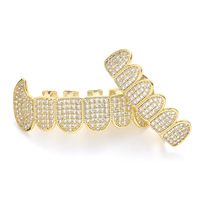 Grillz personnalisés Hip-Hop en argent 925 et laiton, entièrement sertis de moissanite et de diamants, pour rappeurs et style urbain