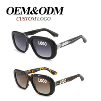 Lunettes de soleil de luxe pour femme 2026, motif écaille de tortue, protection UV 400, polarisées, en acétate personnalisé, forme carrée