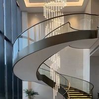 Lustre en cristal de luxe pour escalier, maisons duplex, villa, salon suspendu, moderne, minimaliste, LED à intensité variable