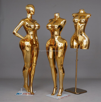 Mannequin Femme Courbe Corps Entier BBL pour Boutique, Mannequin Doré Taille Fine Hanches Larges