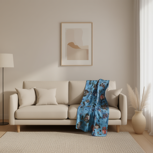 Accessorio in tessuto Ilan 100 cm x 150 cm con stampa di gufo blu per decorazioni per la casa - Product Image 2