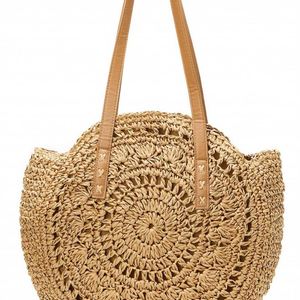 Ensembles de sacs à main tissés en paille pour femmes, sacs seau tendance et décontractés - Product Image 2