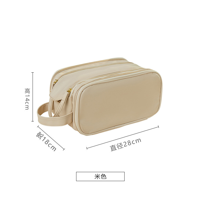 Neceser con doble cremallera - beige