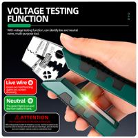 Pince à dénuder multifonctionnelle en acier au carbone avec testeur de tension 8-en-1, outils de dénudage et de coupe pour électricien DIY, OEM