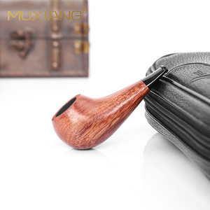 Muxiang Rosewood Smoking Pipe Chicken Leg Style Short Stem 3mm Filter Core Wooden Tobacco Pipe For Personal Gift - Product Image 1