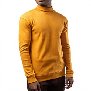 Camiseta de Hombre Personalizable al por Mayor, de Buena Calidad, Ligera, de Manga Larga, Cuello Alto Simulado, Tejida, Ajustada, Deportiva, para Gimnasio, Otoño - Product Image 1