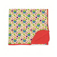 Couverture en Fibre de Bambou à Motif Pomme Personnalisé, Couverture Douce et Écologique pour Enfants, Couleur/Logo/Taille Personnalisés pour Sieste/Poussette