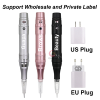 Draadloze Permanente Make-Up Machine Cordless Pmu Wenkbrauw Tattoo Machine Pen Digitale Microblading Eyeliner Lip Met 2 Batterij