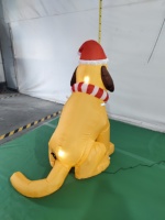 Perro Inflable Navideño Personalizado de 4 pies con Luces LED, Figuras Navideñas Inflables para Jardín Exterior