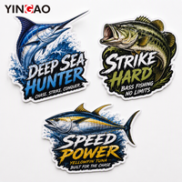 Autocollant imperméable Yingao, autocollant en vinyle découpé sur mesure, résistant aux UV, PVC pour bateau de pêche, glacière, boîte à pêche, ordinateur portable, camion