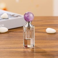 Sinyore 3ml 6ml 12ml Flacon d'huile de parfum Attar élégant en cristal de quartz améthyste, thème ange, motif animal, avec bouchon boule de guérison