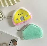 Pochette à monnaie en peluche écologique en forme de maison de dessin animé, jouet de rangement pour pièces de monnaie pour enfants, cadeaux de bienvenue, pendentif promotionnel
