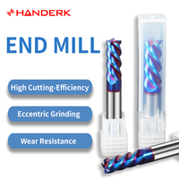 HANDERK HRC65 Juego de fresas de extremo plano Fresa de carburo de tungsteno para herramientas CNC