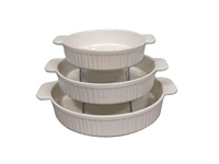 Ensemble de 3 plats en céramique JIUWANG pour four et table, plats ovales, plat à gratin en grès, plat à lasagna