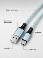 Câble de charge super rapide tressé PD60W Type-C vers Type-C de 1M-3M pour téléphone portable