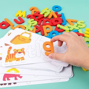 Jouets éducatifs préscolaires pour enfants en bas âge, puzzles, activités d'apprentissage, cartes flash alphabet, jeu d'orthographe - Product Image 6
