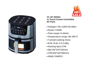 Freidora de Aire Cuadrada Moderna de Acero Inoxidable de 7L con Pantalla Táctil y Ventana de Visión Clara, Electrodoméstico de Cocina Antiadherente para Hogar y Hotel - Product Image 2