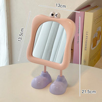 Miroir de maquillage de beauté portable personnalisé en plastique pliable de grande taille avec motif de dessin animé pour filles