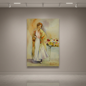 Peinture à l'aquarelle espagnole Said Ramil sur toile, prête à être accrochée pour la décoration murale de la maison, 13 x 9 Abcp-219 - Product Image 2