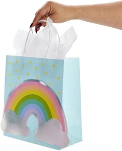 Bolsas <span class=keywords><strong>de</strong></span> papel Kraft personalizadas <span class=keywords><strong>de</strong></span> fábrica para niños, con asas arcoíris bolsas <span class=keywords><strong>de</strong></span> papel, bolsas <span class=keywords><strong>de</strong></span> regalos para Baby Shower, recuerdos <span class=keywords><strong>de</strong></span> fiesta <span class=keywords><strong>de</strong></span> cumpleaños - Product Image 4