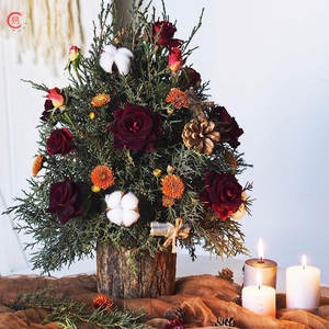 Tc रचनात्मक डिय लकड़ी रसीला पॉट फूल बर्क पॉट लकड़ी प्लांटर बॉक्स क्रिसमस के लिए उपयुक्त - Product Image 4