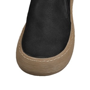 Mocassins en cuir véritable à enfiler, bout rond, semelle extérieure en caoutchouc, semelle intermédiaire en EVA, confort automne, chaussures pour hommes, semelle épaisse - Product Image 5