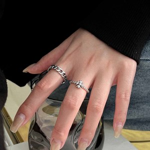 925 Sterling Silver Vintage Cross <b>Open</b> <b>Ring</b> For Women Minimalist Style Everyday Wear - Product Image 4