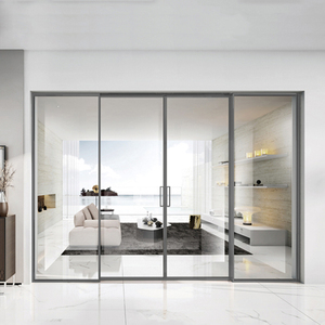 Porte coulissante moderne en aluminium à cadre ultra-fin, isolation phonique, <span class=keywords><strong>panneau</strong></span> de verre du <span class=keywords><strong>sol</strong></span> au plafond pour cuisine, villa, intérieur-extérieur - Product Image 3
