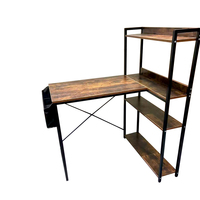 Bureau minimaliste convertible en acier tubulaire durable avec étagères latérales en MDF pour usage domestique ou professionnel