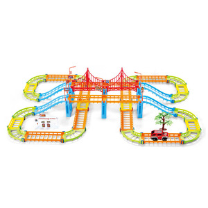 Electric <b>Track</b> <b>Car</b> Toy Set 108Pcs Plastic DIY <b>Race</b> <b>Track</b> For Children 4-6 Years Old Unisex Playset With Bridge And <b>Cars</b> - Product Image 1