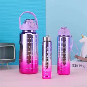 Botella de Agua Deportiva Motivacional 3 en 1 de Gran Capacidad, 2L, Color Degradado, 900ml, 500ml, Oferta 2026 - Product Image 3