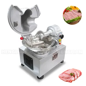 Commercial Stainless Steel Tabletop Meat Chopper Production 120kg/h Capacity 8liter Sausage Meat Bowl Cutter
