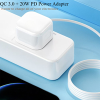 Cargador de Pared con Enchufe EU/US, PD Eléctrico de Escritorio, 2 Puertos Tipo C USB A, Carga Rápida para Teléfono Móvil, Laptop, Tablet, Adaptador de Corriente de 20W