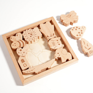 Ensemble de blocs de construction en bois à empiler, à grosses pièces, pour l'équilibre, sans laque, favorisant la coordination œil-main - Product Image 1