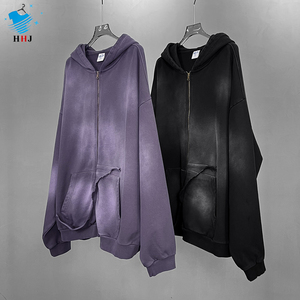 Sudadera con Capucha Raglán Lisa de 430G para Hombre, Nueva Colección Otoño-Invierno, con Doble Cremallera y Bolsillo Canguro, Venta al por Mayor, Logotipo Personalizado, Colores a Elección - Product Image 1