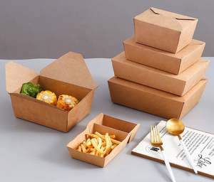 Disposable Food Grade Paper <b>Cardboard</b> <b>Lunch</b> <b>Box</b> 4 Compartments Recyclable Restaurant Use Noodle Take Away <b>Box</b> to Go - Product Image 3