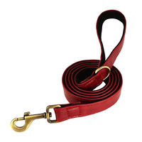Laisse pour chien en cuir souple personnalisée avec poignée rembourrée, mousqueton en métal et anneau en D pour la promenade et l'entraînement des chiens