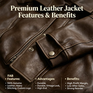 Full Zip up Turn Down Neck Vintage Casual <strong>Long</strong> Sleeve Oversized Baggy Brown <strong>Leather</strong> <strong>Jacket</strong> Boxy Bomber Pu <strong>Leather</strong> <strong>Jacket</strong> - Product Image 4