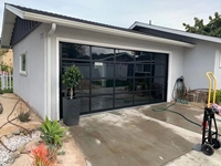 Porte de garage à vue complète en alliage d'aluminium avec panneau en verre trempé et plexiglas givré, porte sectionnelle à ouverture par le haut