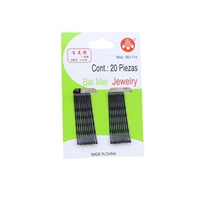 Barrettes à cheveux noires Bai Mei Jewelry, 5,5 cm, petites barrettes rondes en acier pour maquillage et coiffure de fête - Product Image 5