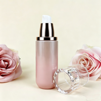 Ensemble de flacons en verre rose or rose pour cosmétiques de luxe, contenants pour soins de la peau avec couvercles et flacons pompe pour lotion