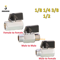 Mini vanne à boisseau sphérique en laiton SS 1/8 "1/4" 3/8 "1/2" BSP fileté mâle à femelle compresseur d'air eau gaz huile vanne d'arrêt laveuse de voiture