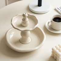 Nouvelle assiette à fruits en céramique multicouche en forme de fleur avec dégradé, plat à gâteaux, plat à snacks, plat à pâtisserie pour buffet à domicile