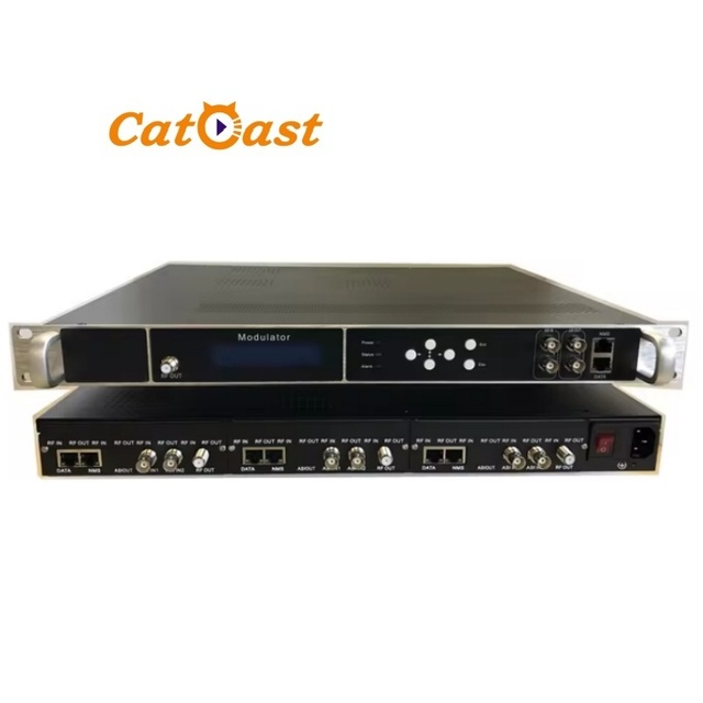 Digital TV IP DVB-C/DVB-T/ATSC/ISDBT RF Modulator 16 Frequency Output 4ch 128 IP Input EN300744 QPSK/16QAM/64QAM 6/7/8M