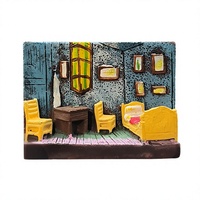 Aimants de réfrigérateur en résine 3D représentant des tableaux célèbres du monde entier, décorations culturelles créatives de style européen, souvenirs de voyage magnétiques, cadeaux