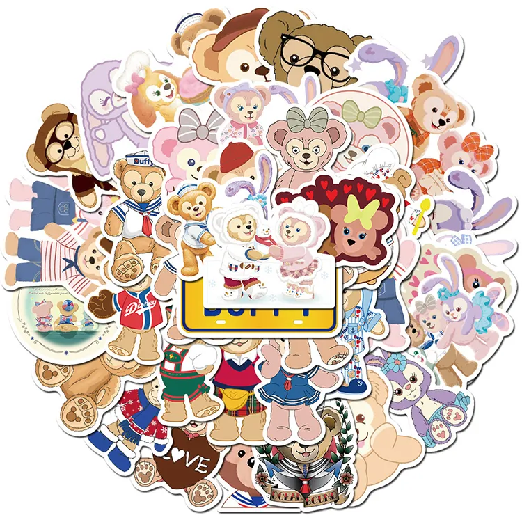 Wholesaler Custom Vinyl Cute Keyboard Stationery Deco Bear Cartoon Sheet Korean Stickers