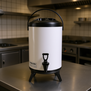 Dispensador de bebidas aislado de acero inoxidable Db 10L blanco con grifo para bebidas frías y calientes - Product Image 2