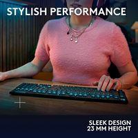 Logitech G915 X Lightspeed clavier de jeu sans fil Double-Shot PBT Keycaps rétroéclairage rvb finition en aluminium élégante pour PC Mac