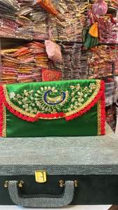 Bolso de mano bordado para mujer, bolso Potli con forro de lona con cordón para bodas, regalos indios para invitados - Product Image 6